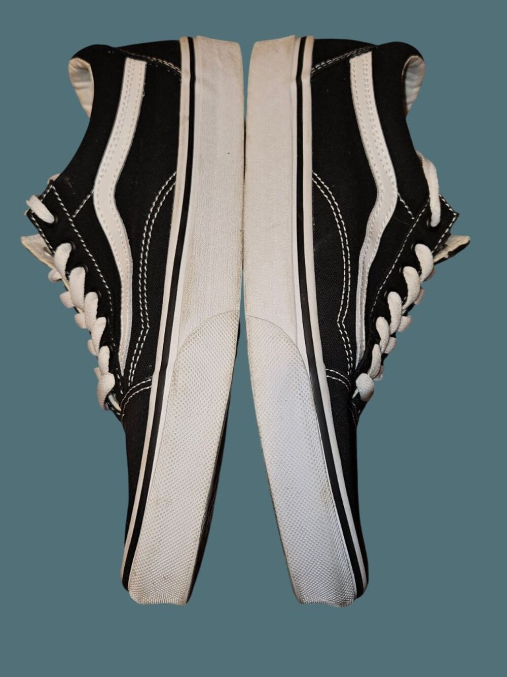 Vans Off The Walls Black Canvas Skater Sneakers Size Men 9 Women 10.5 -Unisex - Picture 3 of 11